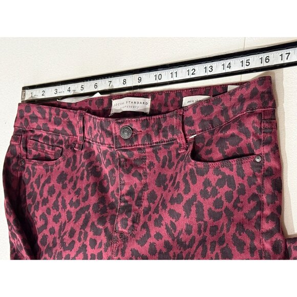 Social Standard by Sanctuary Leopard Mid Rise Ankle Skinny Jeans Size 10 - Picture 6 of 10